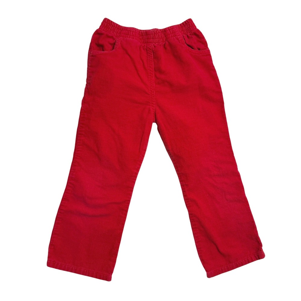 Vintage Okie Dokie Pants 4T Red Corduroy Elastic Waist Pull On Straight Leg